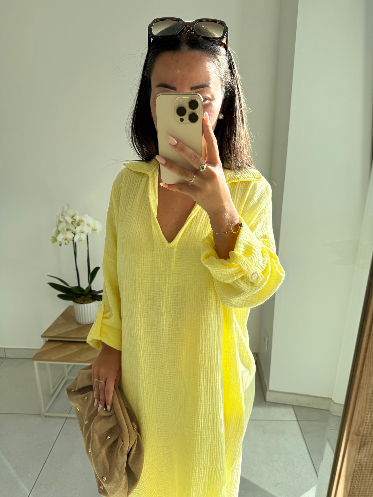 Robe Solène – Jaune pastel