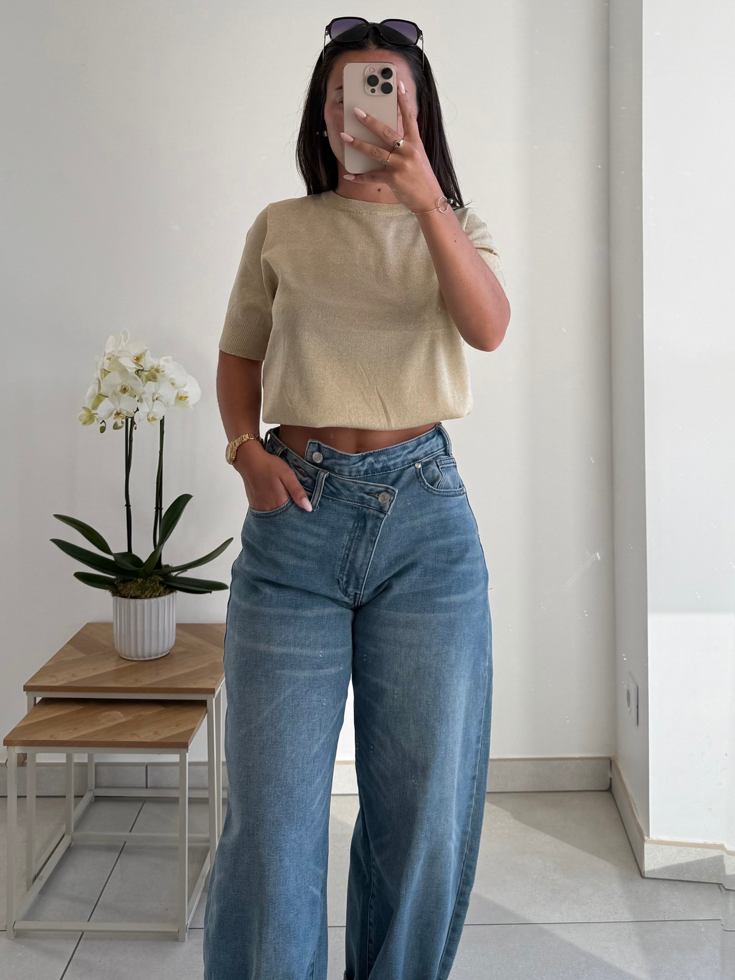Top Maëlie pailleté – Maille légère irisée