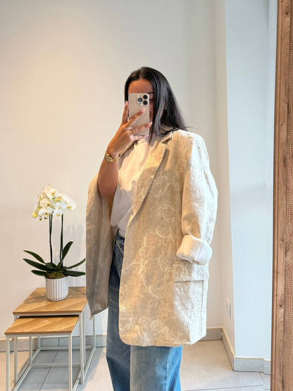 Blazer Camille – Écru brodé