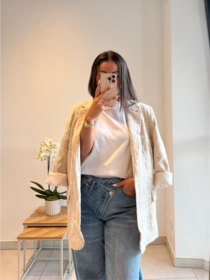 Blazer Camille – Écru brodé