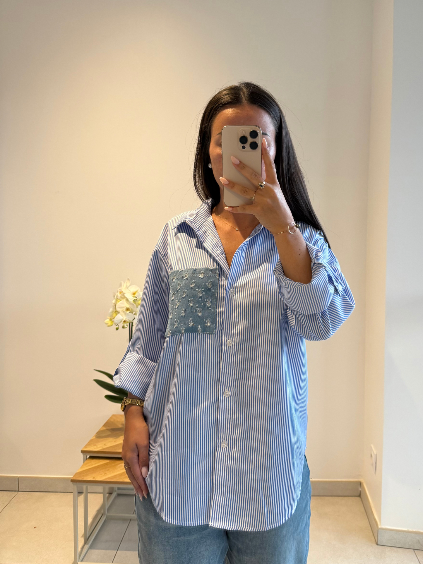 Chemise Naïs – Rayée Bleu