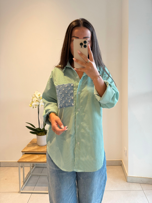 Chemise Naïs – Rayée Verte