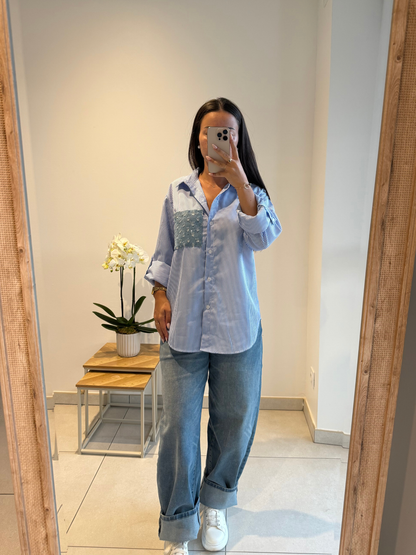 Chemise Naïs – Rayée Bleu