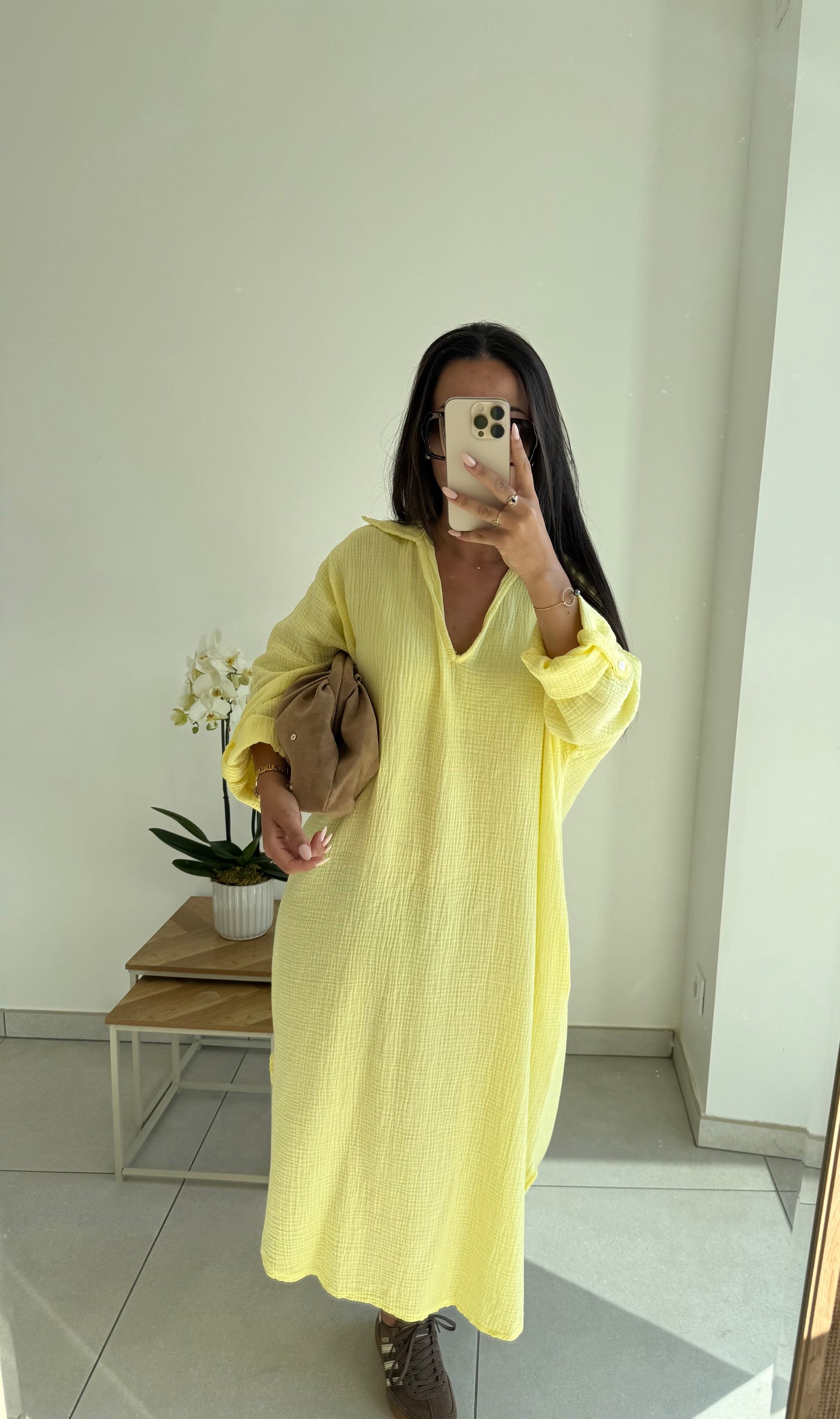 Robe Solène – Jaune pastel