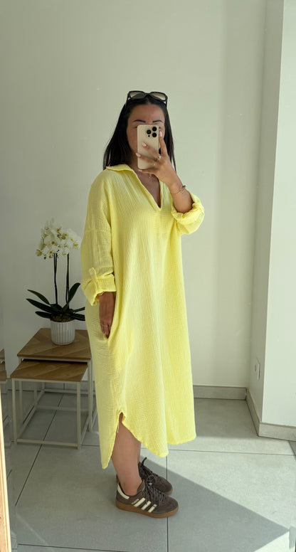 Robe Solène – Jaune pastel