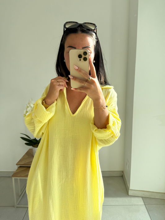 Robe Solène – Jaune pastel