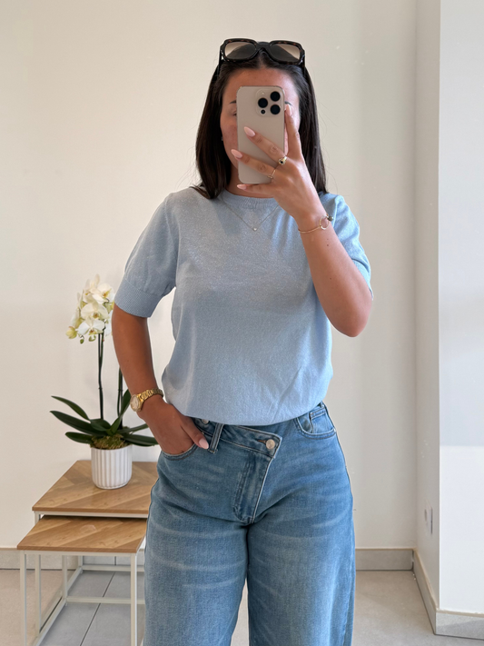 Top Maëlie pailleté – Maille légère irisée