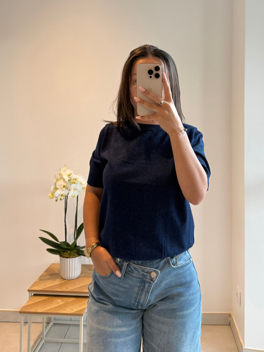 Top Maëlie pailleté  – Maille légère irisée