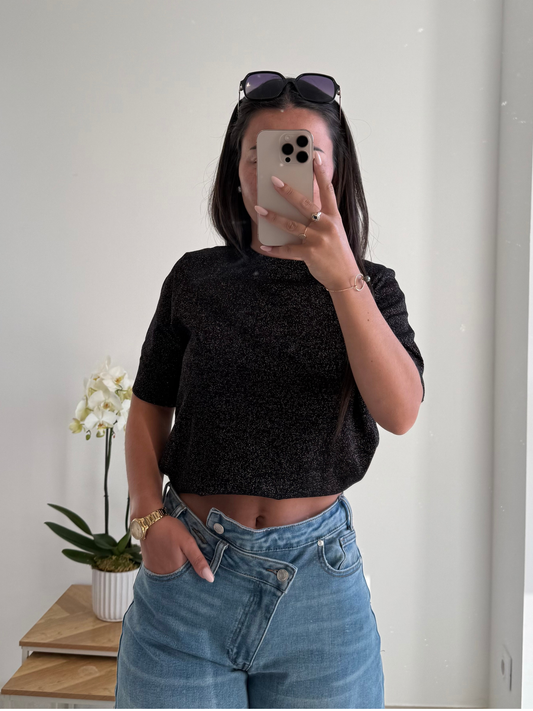Top Maëlie pailleté – Maille légère irisée
