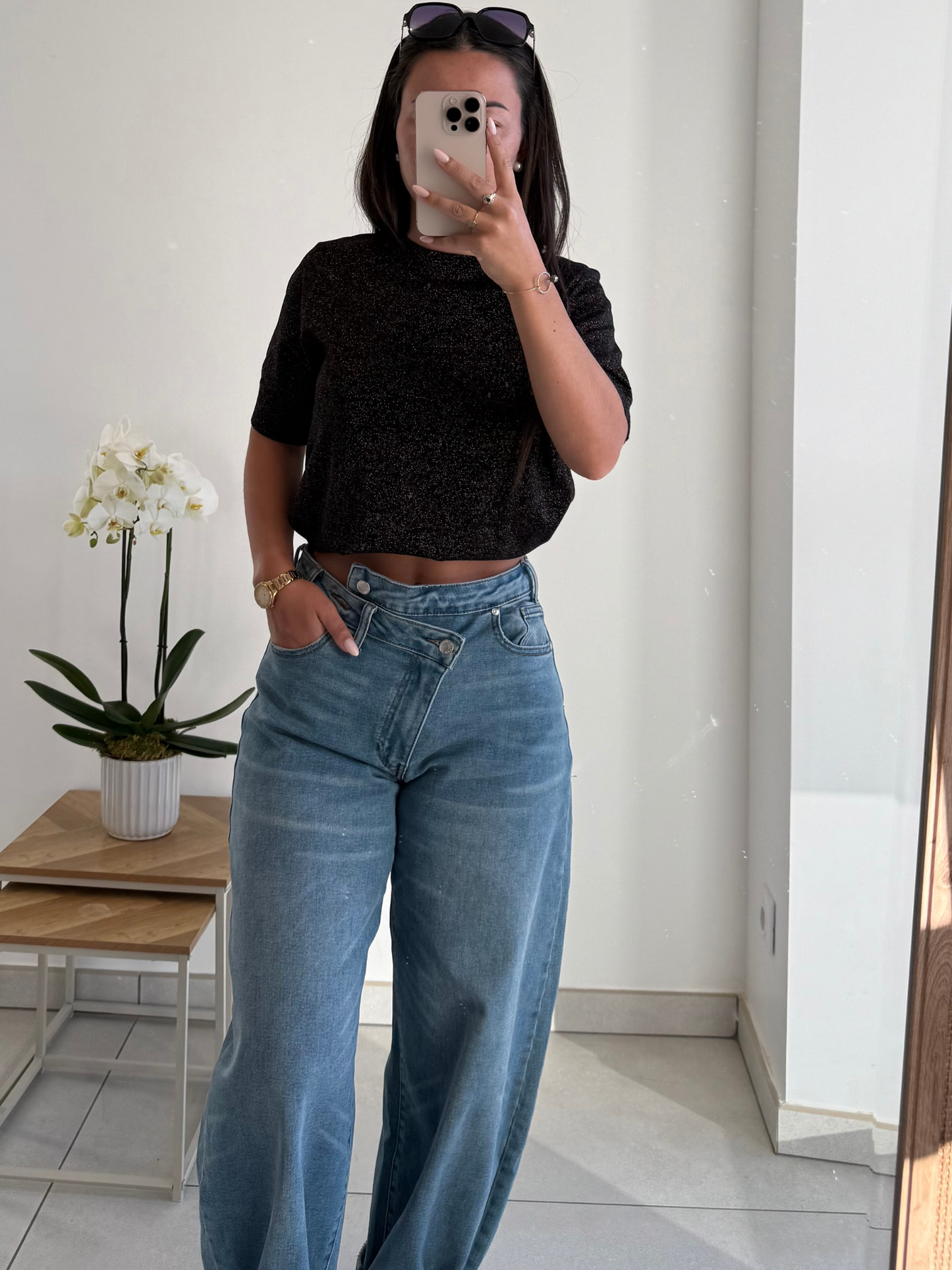 Top Maëlie pailleté – Maille légère irisée