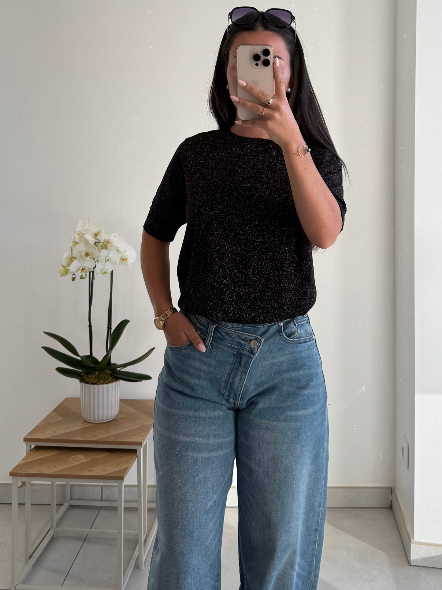 Top Maëlie pailleté – Maille légère irisée